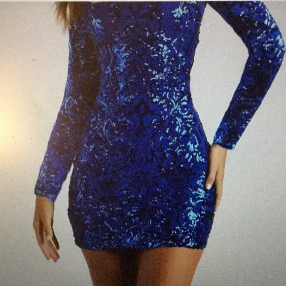 Sequin Bodycon lace-up back mini dress NWT - Picture 6 of 10